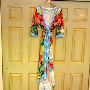 High/low wrap dress or swimsuit cover